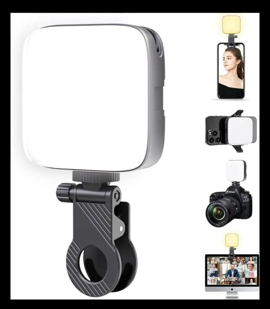 LED Video Light with Phone Holder Clip 9fktrf-tq
