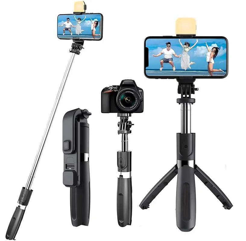 GadgetsPro Flash 3-in-1 Selfie Stick Tripod with Bluetooth Remote 9fktrf-tq