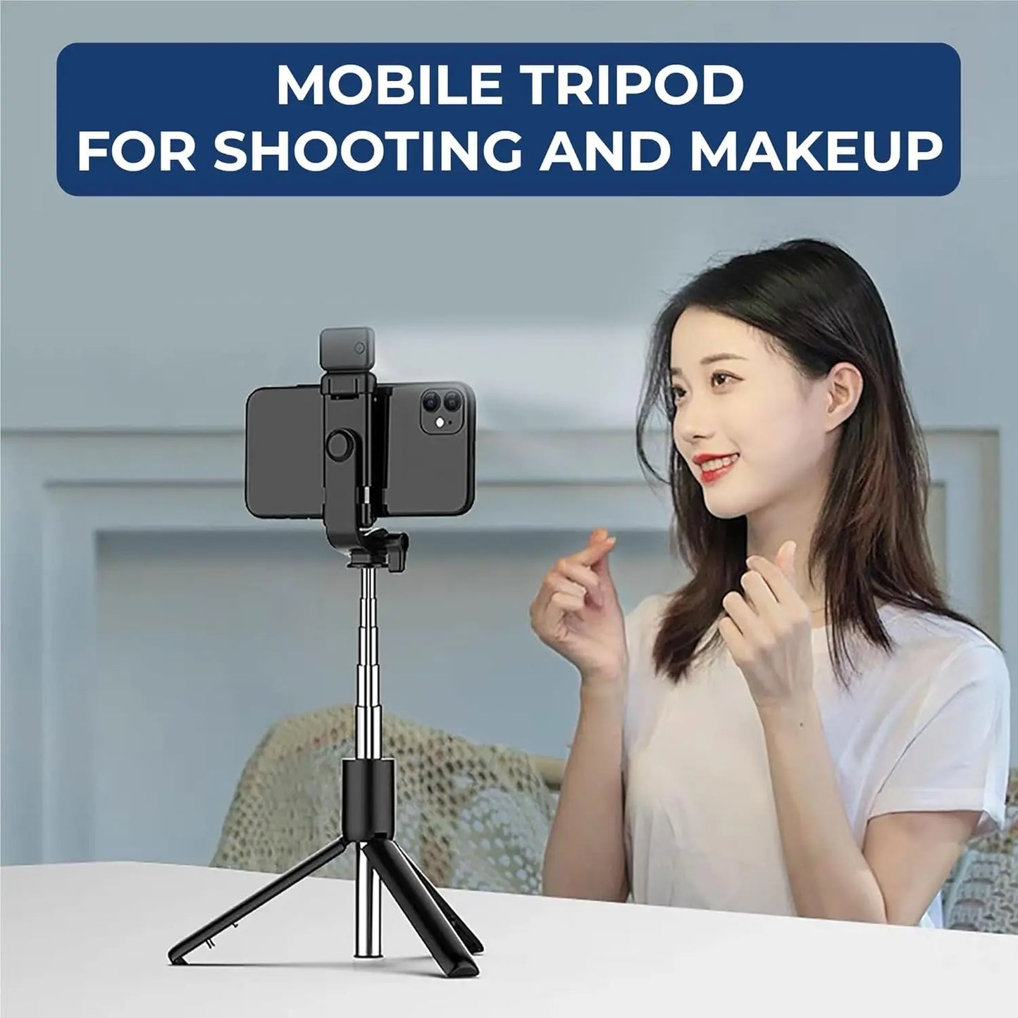 GadgetsPro Flash 3-in-1 Selfie Stick Tripod with Bluetooth Remote 9fktrf-tq