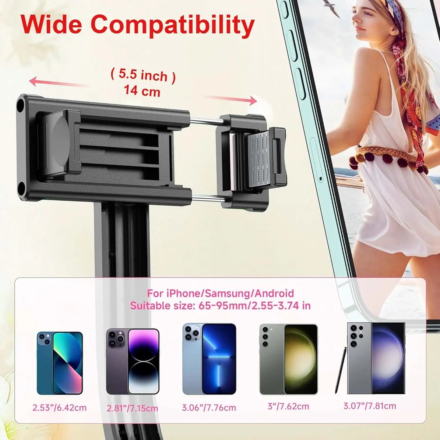 GadgetsPro Flash 3-in-1 Selfie Stick Tripod with Bluetooth Remote 9fktrf-tq